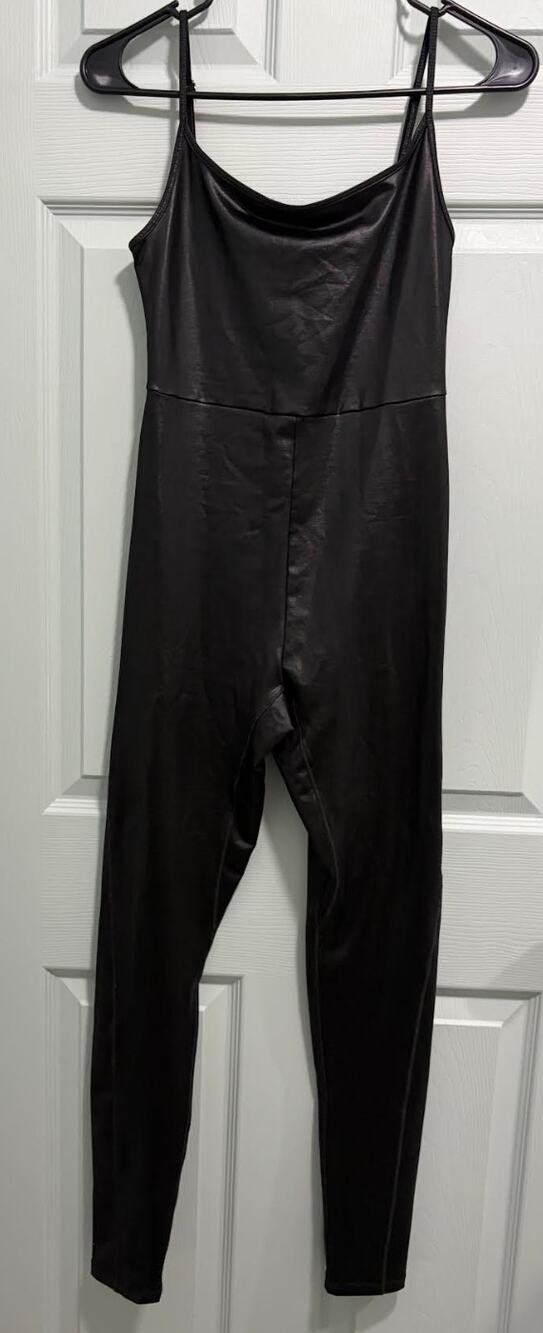 Wild Fable Black  Faux-Leather Jumpsuit Size S